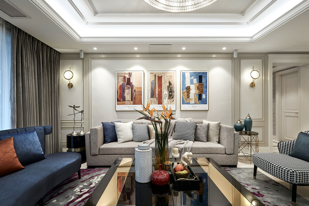 雅居樂花園別墅法式輕奢風格裝修效果圖