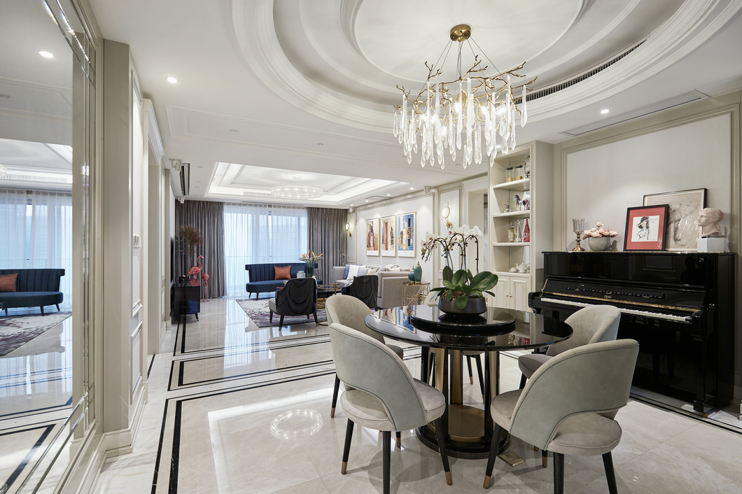 雅居樂花園別墅法式輕奢風格裝修效果圖