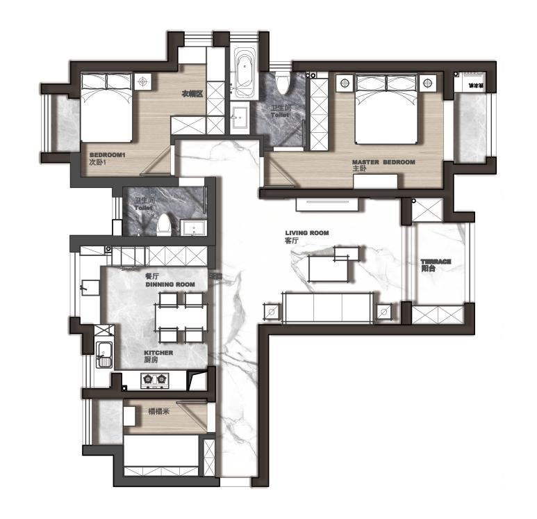 融僑悅府美式輕奢風(fēng)格裝修效果圖 融僑悅府裝修設(shè)計(jì)圖