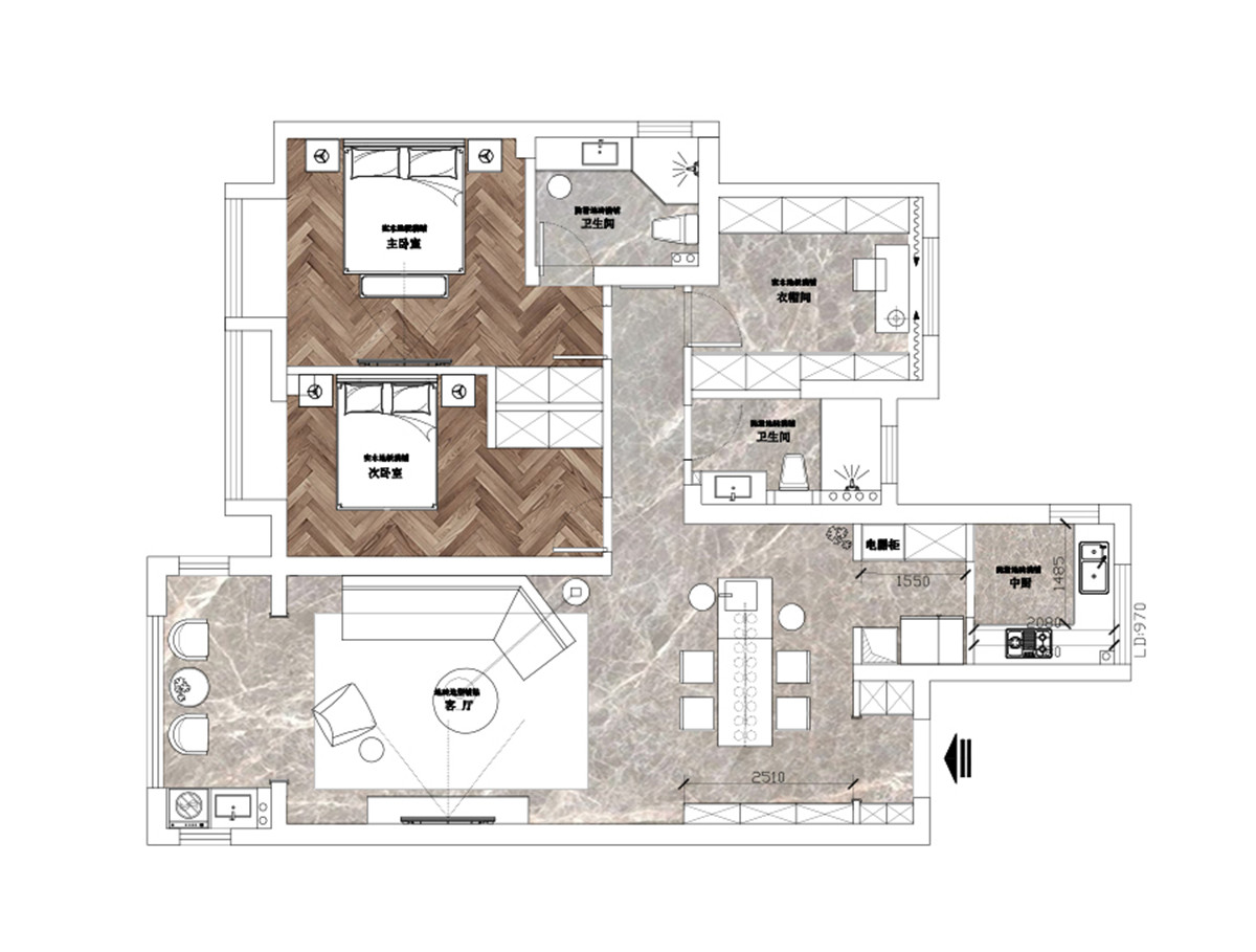 大華鉑金瑞府現(xiàn)代簡約風格裝修設(shè)計圖
